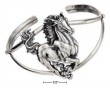 
Sterling Silver Antiqued Single Horse Cuf
