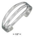 
Sterling Silver Triple Band Ring Open Cuf
