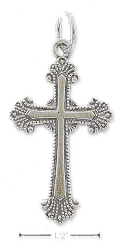 
Sterling Silver Antiqued Fancy Cross Charm
