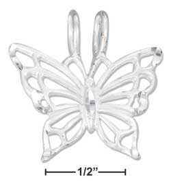 
Sterling Silver Sparkle-Cut Open Butterfly
