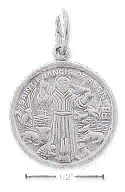 
Sterling Silver St Francis Medallion Charm

