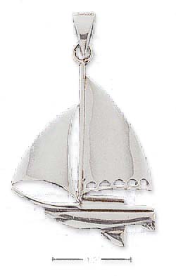 
Sterling Silver Large High Polish Sailboat
