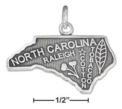 
Sterling Silver North Carolina State Charm
