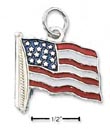 
Sterling Silver Enamel American Flag Char
