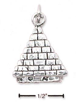 
Sterling Silver Antiqued 3-D Pyramid Charm
