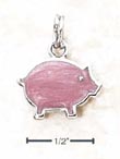 
Sterling Silver Enamel Pink Flat Pig Char
