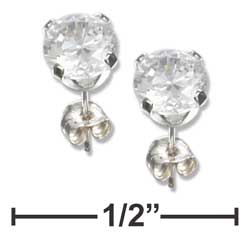
Sterling Silver 4mm Round Cubic Zirconia Post Earrings
