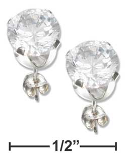 
Sterling Silver 6mm Round Cubic Zirconia Post Earrings
