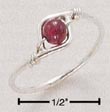 
Sterling Silver Wire Ring With Garnet Bea
