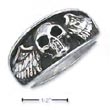 
Sterling Silver Mens Skull With Wings Rin
