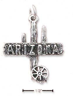 
Sterling Silver Arizona With Cactus Charm
