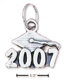 
Sterling Silver 2007 Graduation Cap Charm

