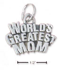 
Sterling Silver Worlds Greatest Mom Charm
