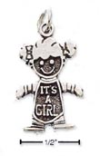 
Sterling Silver Antiqued Its A Girl Charm
