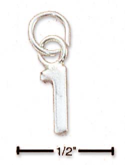 
Sterling Silver Fine Lined Number 1 Charm
