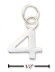 
Sterling Silver Fine Lined Number 4 Charm
