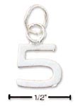 
Sterling Silver Fine Lined Number 5 Charm
