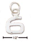 
Sterling Silver Fine Lined Number 6 Charm
