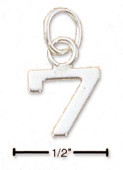 
Sterling Silver Fine Lined Number 7 Charm
