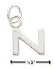 
Sterling Silver Fine Lined Letter N Charm
