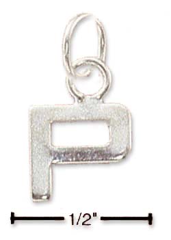 
Sterling Silver Fine Lined Letter P Charm
