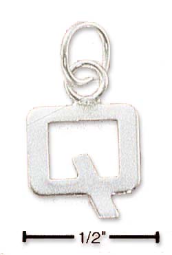 
Sterling Silver Fine Lined Letter Q Charm
