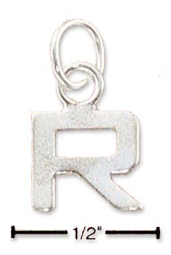 
Sterling Silver Fine Lined Letter R Charm
