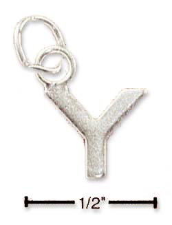 
Sterling Silver Fine Lined Letter Y Charm
