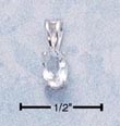 
Sterling Silver 6x4 Oval Clear CZ Pendant
