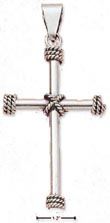
Sterling Silver Large Roped Cross Pendant
