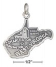 
Sterling Silver West Virginia State Charm
