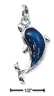 
Sterling Silver Enamel Blue Dolphin Charm
