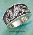 
Sterling Silver Inset DC Dragon Band Ring
