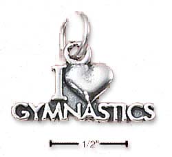 
Sterling Silver I Heart Gymnastics Charm
