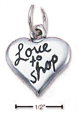 
Sterling Silver Love To Shop Heart Charm
