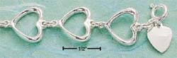 
Sterling Silver Open Heart Link Bracelet
