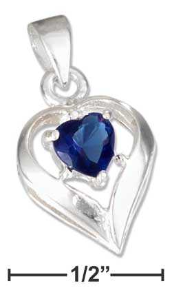 
Sterling Silver September Cubic Zirconia Heart Charm
