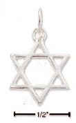 
Sterling Silver Simple Jewish Star Charm
