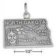 
Sterling Silver North Dakota State Charm
