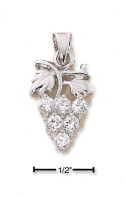 
Sterling Silver Bunch Of Cubic Zirconia Grapes Charm

