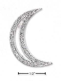 
Sterling Silver Cubic Zirconia Crescent Moon Pendant
