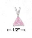 
Sterling Silver Pink CZ Triangle Pendant
