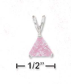 
Sterling Silver Pink Cubic Zirconia Triangle Pendant
