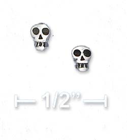 
Sterling Silver Mini Children Skull Post Earrings
