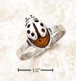 
Sterling Silver Honey Amber Ladybug Ring
