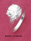 
Sterling Silver 10mm Round Clear CZ Ring
