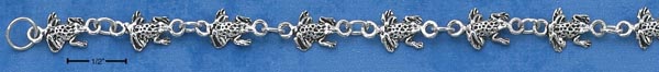 
Sterling Silver Mini Frog Link Bracelet
