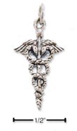 
Sterling Silver Antiqued Caduceus Charm
