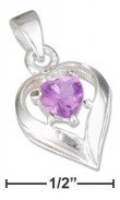 
Sterling Silver February CZ Heart Charm
