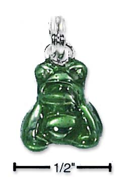 
Sterling Silver Green Enamel Frog Charm
